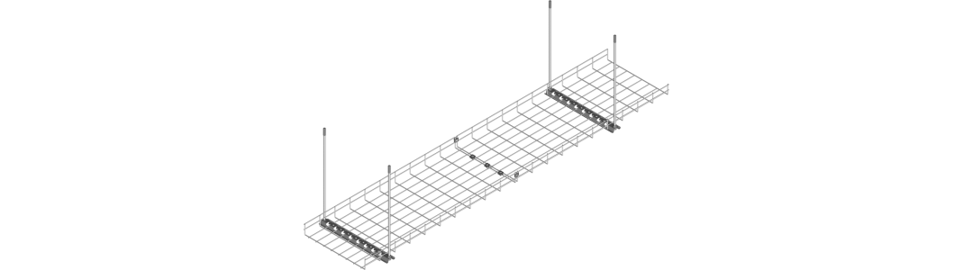 70-1 - Mrežni kanal - na strop - navojni palici in nosilec mrežnega kanala PMC/PMCO