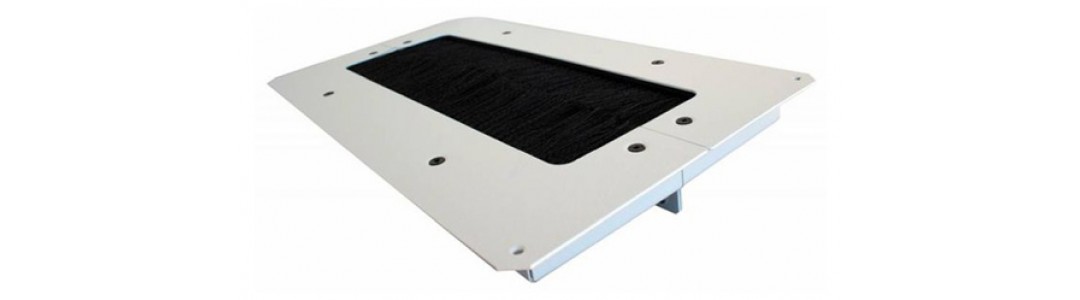 Plošča s krtačnim trakom - DxRx - 450 x 255 mm, svetlo siva